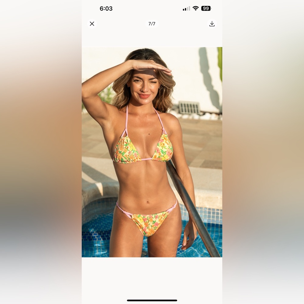 Tropical Print Bikini Set